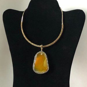 Boho Agate Stone Choker Statement Necklace